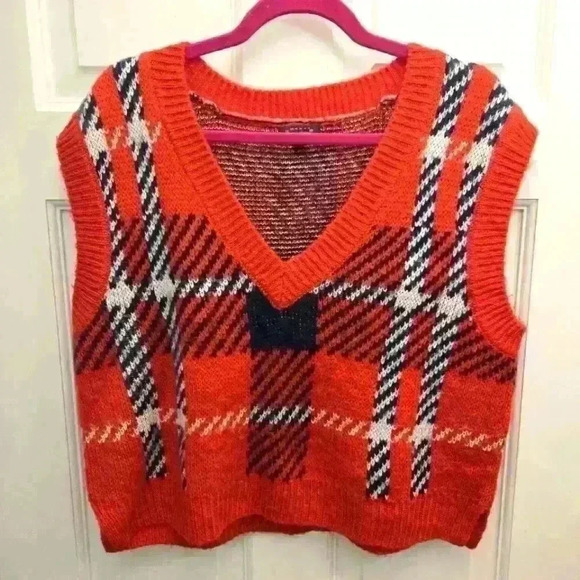 wild fable Jackets & Blazers - Wild Fable Knitted Striped Red Vest,Size M